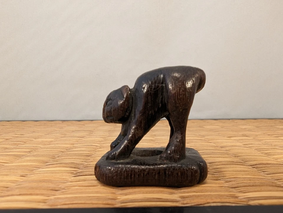 古董早期江户日本木质网介猫立式 Wabi-Sabi Mingei 日本 — 第 4/4 张图片