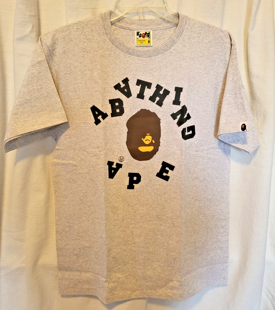 A Bathing Ape Mixed Scrambled Tee Graphic T-shirt BAPE Gray Size M 