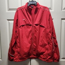 Nike Team Men's Red Windbreaker Jacket Size Large Ships Fast