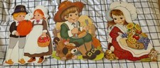 Vintage Thanksgiving Die Cuts 1 Amscan Lot Of 3. Good Condition 18  Long