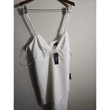 Lulus White Mini Dress Sleeveless Asymmetric Party Cocktail Size Large NWT