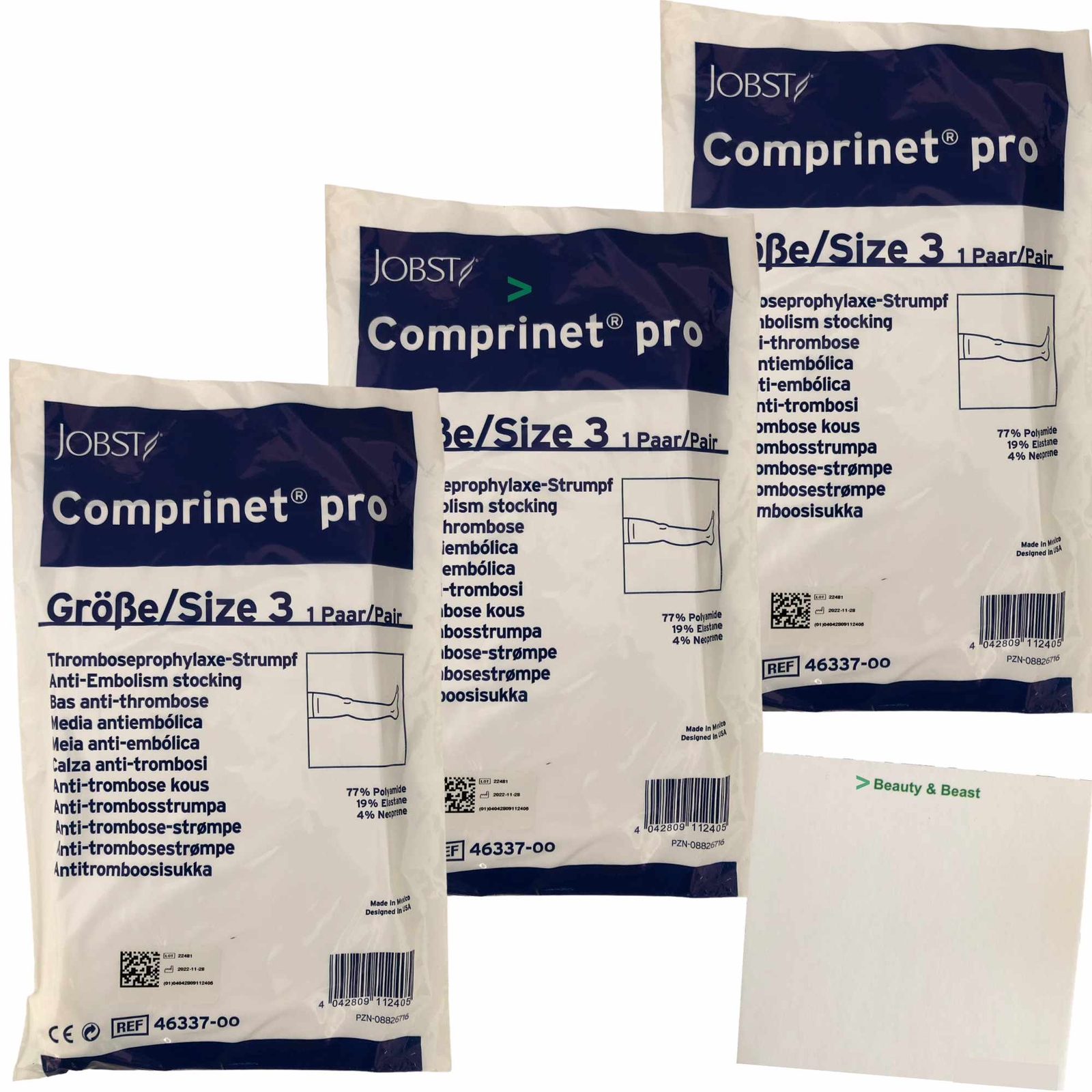 Comprinet Pro Anti-Thrombose Kompressionsstrümpfe oberschenkellang Gr.3 3x1 Paar