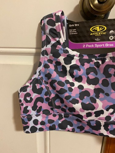 NEW GIRL'S SIZE XXL ATHLETIC WORKS 2 PACK SPORTS BRAS BAND SIZE 38 - Picture 2 of 12