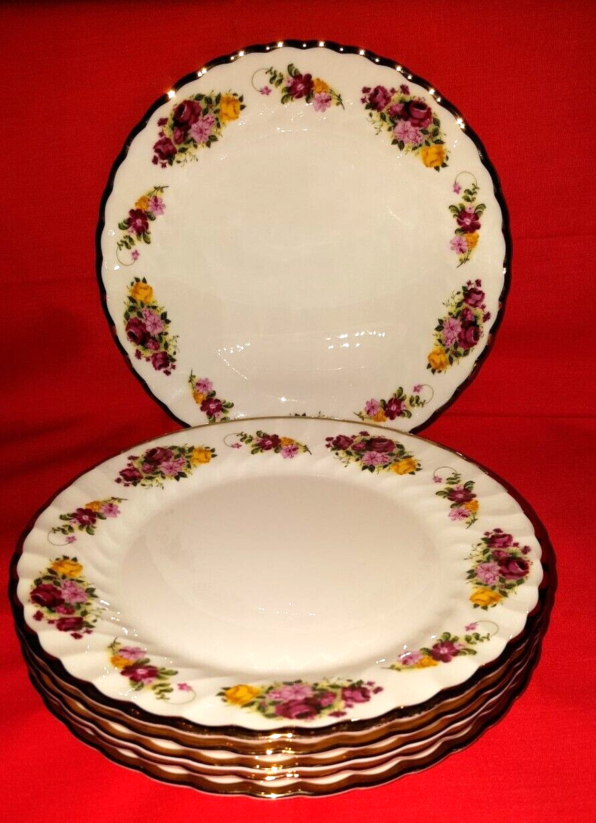 SET OF 6 SALAD, DESSERT 7 7/8 INCH PLATES COALPORT BONE CHINA