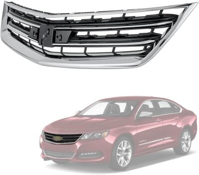 For 2014-2020 Chevrolet Chevy Impala 3.6L Front Upper Grille Set Black & Chrome