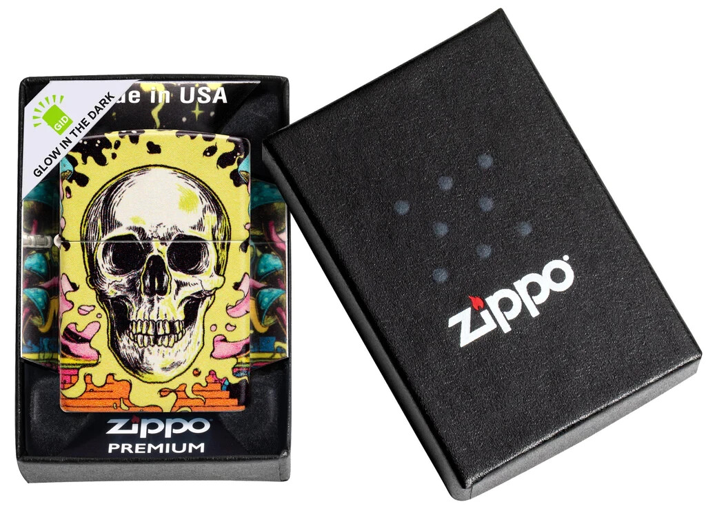Zippo 48640, Skull Design, 540 Color Process-2 Sided, Glow