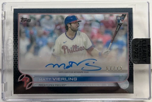 Matt Vierling 2022 Topps Clearly Authentic BLACK Parallel RC Autograph Auto /75