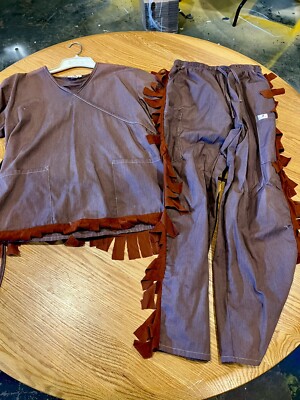 Women's Expo Uniforms Scrub 2 piece set~ Brown Indian Costume Theatre Halloween