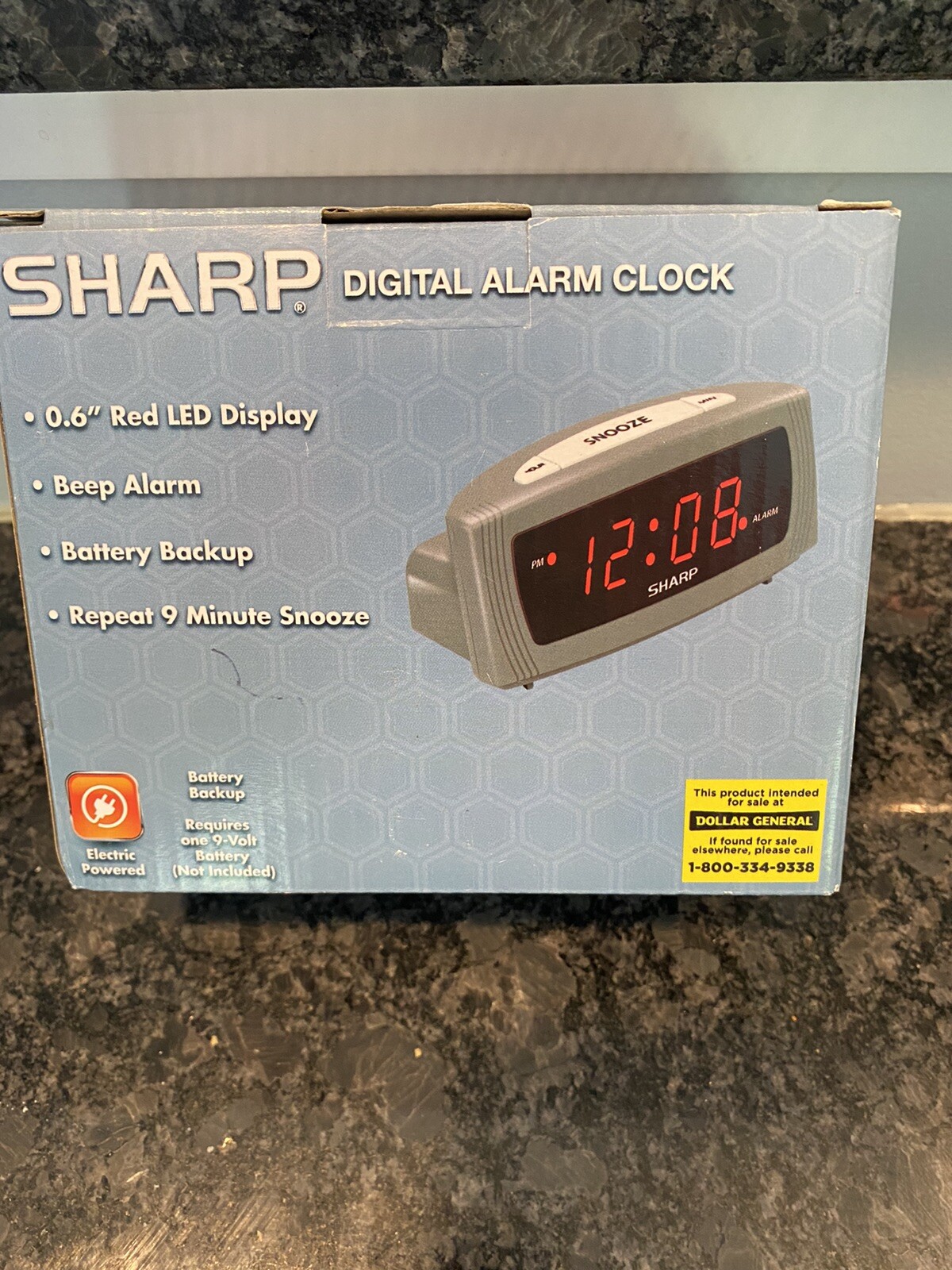New Sharp Digital LED Alarm Clock with Snooze Bar & Battery Backup