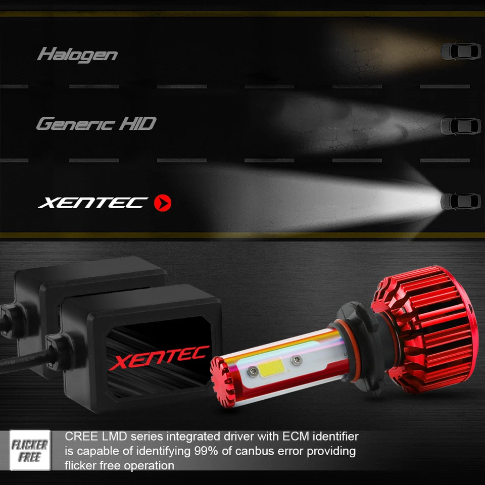 XENTEC LED HID Headlight Conversion kit 9007 HB5 6000K 1991-1997 Mercury Cougar - Image 4 of 4
