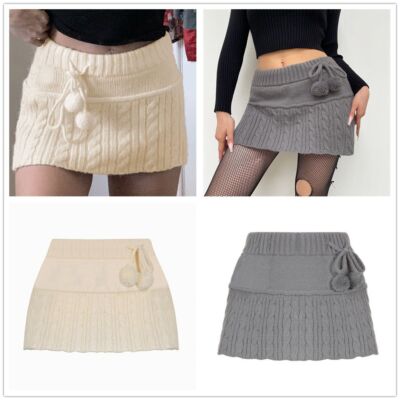 Up Twist Skinny Women Skirts Mini Knitted Skirt Low Waisted Short Pencil  Skirts