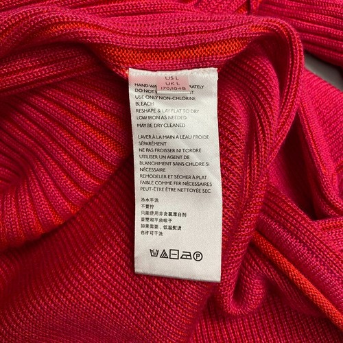 Free People Womens Red Pink Striped Ribbed Knit Long Line Duster Cardigan L - Picture 9 of 11