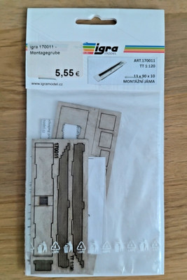 Igra Model 170011, 1:120 TT Montagegrube Typ 1 Wartungsgrube, Lasercut Bausatz