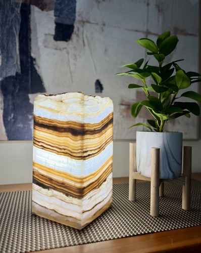 Onyx Lampe / Steinlampe / Onyx Leuchte / Tischlampe / Alabasterlampe / Wohndeko - Bild 8 von 10