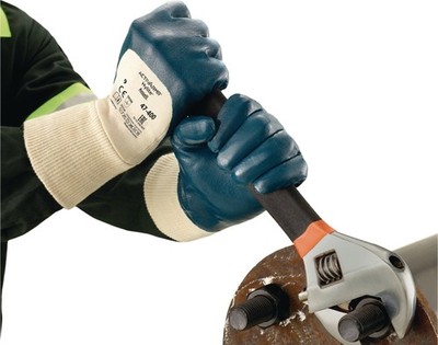 12x Handschuhe ActivArmr Hylite 47-400 Gr.9 weiß/blau EN 388 PSA II ANSELL