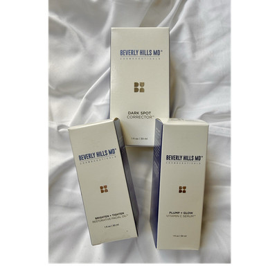 Beverly Hills MD Dark Spot Corrector + Vitamin C Serum + Facial Oil Bundle NEW