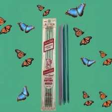 Vintage Susan Bates Silvalume Knitting Needles - Size 8/7 Inch Double Point Lot