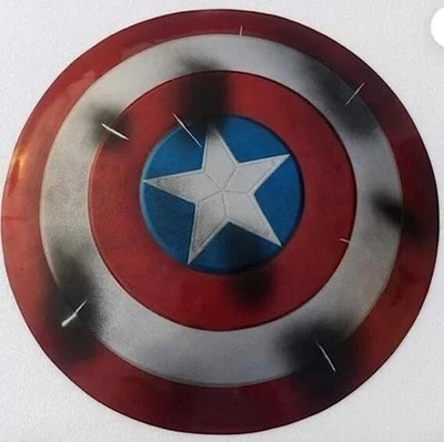 Beschädigtes Captain America Schild - Metall runde Requisite für Theater, LAR...