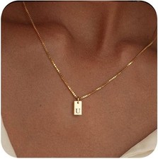 Initial Necklace for Women Gold Plated Dainty Letter Necklace with Initials A-Z