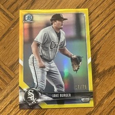 2018 Bowman Chrome Prospects Canary Yellow Refractor /75 Jake Burger Rookie RC