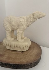 Polar Bear Santini Sculpture Alabaster Resin Polar Bear Figurine | Made In Italy