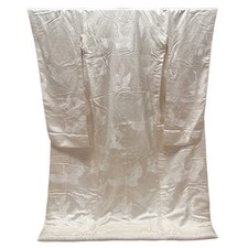 Bride's White Kimono Shiromuku Off-White Crane Embroidery 520 1