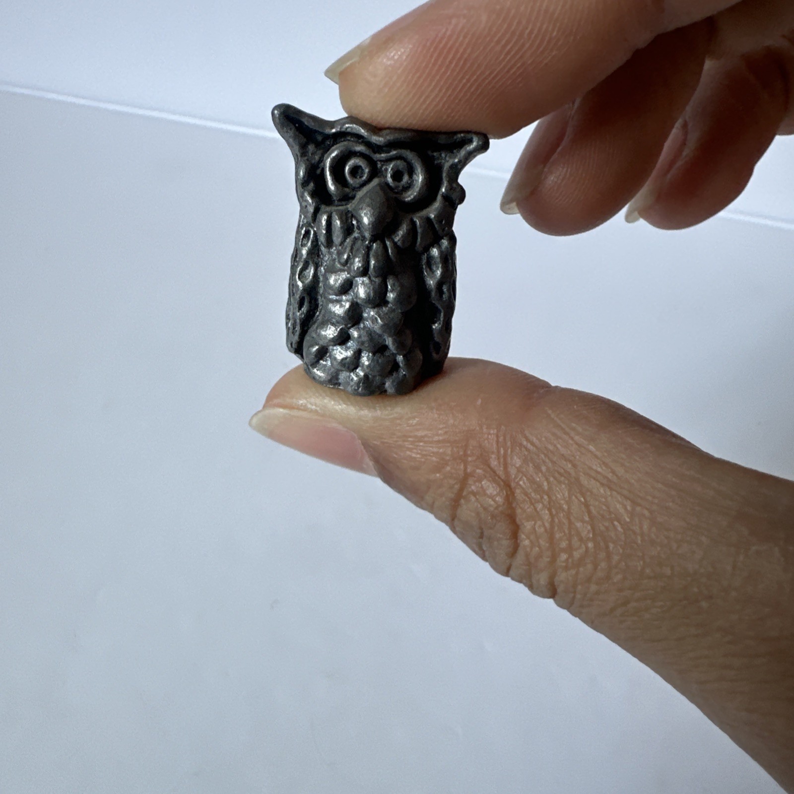 Michael Ricker Pewter Barn Owl Cartoon Animal Bird Diorama Miniature Figurine
