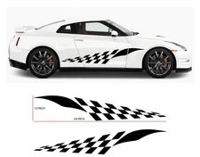 2PCS Vinyl Body Side Graphics Racing Stripes Car Sticker Decals Universal