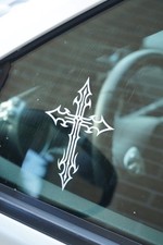 Gothic Cross  Car Decal  Die Cut Vinyl Decal