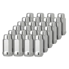 24 Chrome 14x2.0 Closed End XL Bulge Acorn Lug Nuts for Aftermarket Wheels