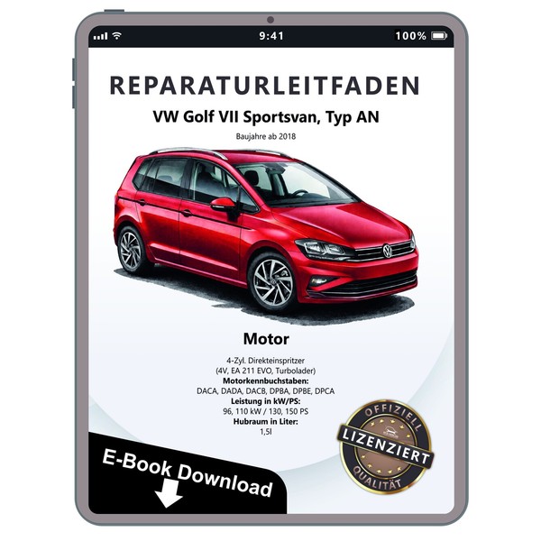 Vw Golf 7 Sportsvan An (18>) 1,5L Benzinmotor 130-150 Ps Reparaturanleitung Pdf-image