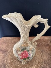 Grand pichet en céramique magnifiquement décoré / Bassano, Italie / Vintage 1950