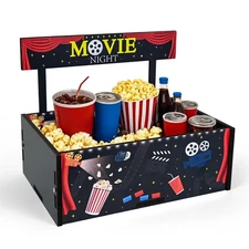 Wood Movie Night Snack Trays Reusable Movie Night Snack Organizer Popcorn Buc...