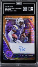 Ja'Marr Chase PRIZM DRAFT PICKS AUTO ORANGE PULSAR PRIZM TAG Gem Mint  10 #7/49