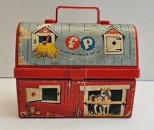 Vintage Fisher Price Toys Barn Farm Mini Red Lunch Box