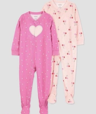 Carter's Toddler Girls' 2pk Cherries/Hearts Pajama Set Pink 2T