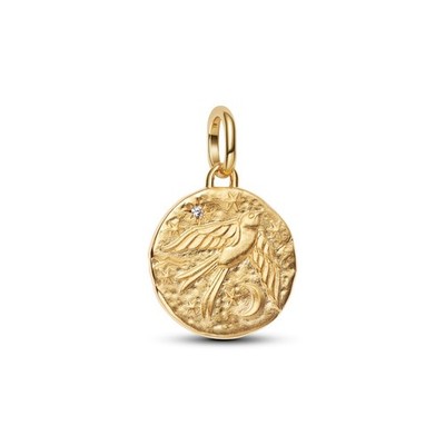 Pandora Me Medaillon-Charm Schwalbe Zirkonia 14K Vergoldet 764082C01