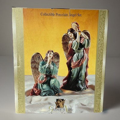 Grandeur Noel Angels N0095 Vintage Collectible Porcelain Angel Set NIB