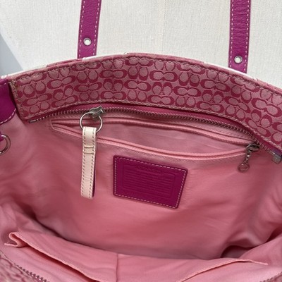 Y2K COACH LTD ED PINK WHITE ZEBRA PATCHWORK LUNCH TOTE BAG SATCHEL