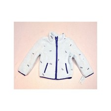 Cat  Jack Girls Light Blue Sherpa Fleece Zip Up Bow Jacket XS 4/5 NWT