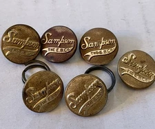 Vintage SAMPSONS Script Brass Face Clothing Buttons Denim 1/4” Sew On