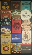 Vintage World Beer Mats Lot of 16 U.K. Germany, France, etc.