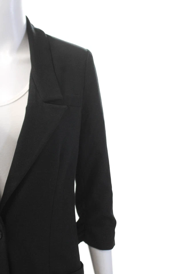 Blazer Elizabeth and James Mujer Un Botón Manga Acanalada Forrado Negro Talla 2 Foto 2 de 4