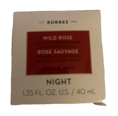 Korres Wild Rose Vitamin C Brightening Sleeping Facial NIGHT CREAM 1.35 oz/40 mL