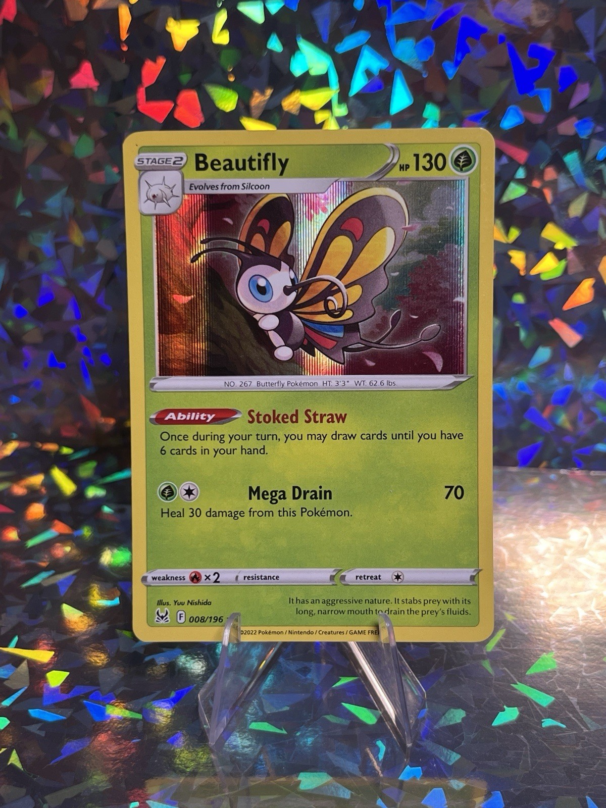 Beautifly 008/196 Lost Origin Holo Rare Pokemon Card TCG Pokémon