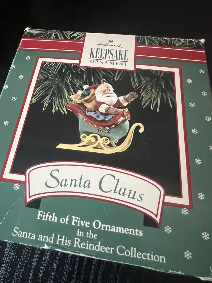 1992 Santa Clause Ornament - Fifth Of Five In His Reindeer - Hallmark Keepsake - Image 2 of 4