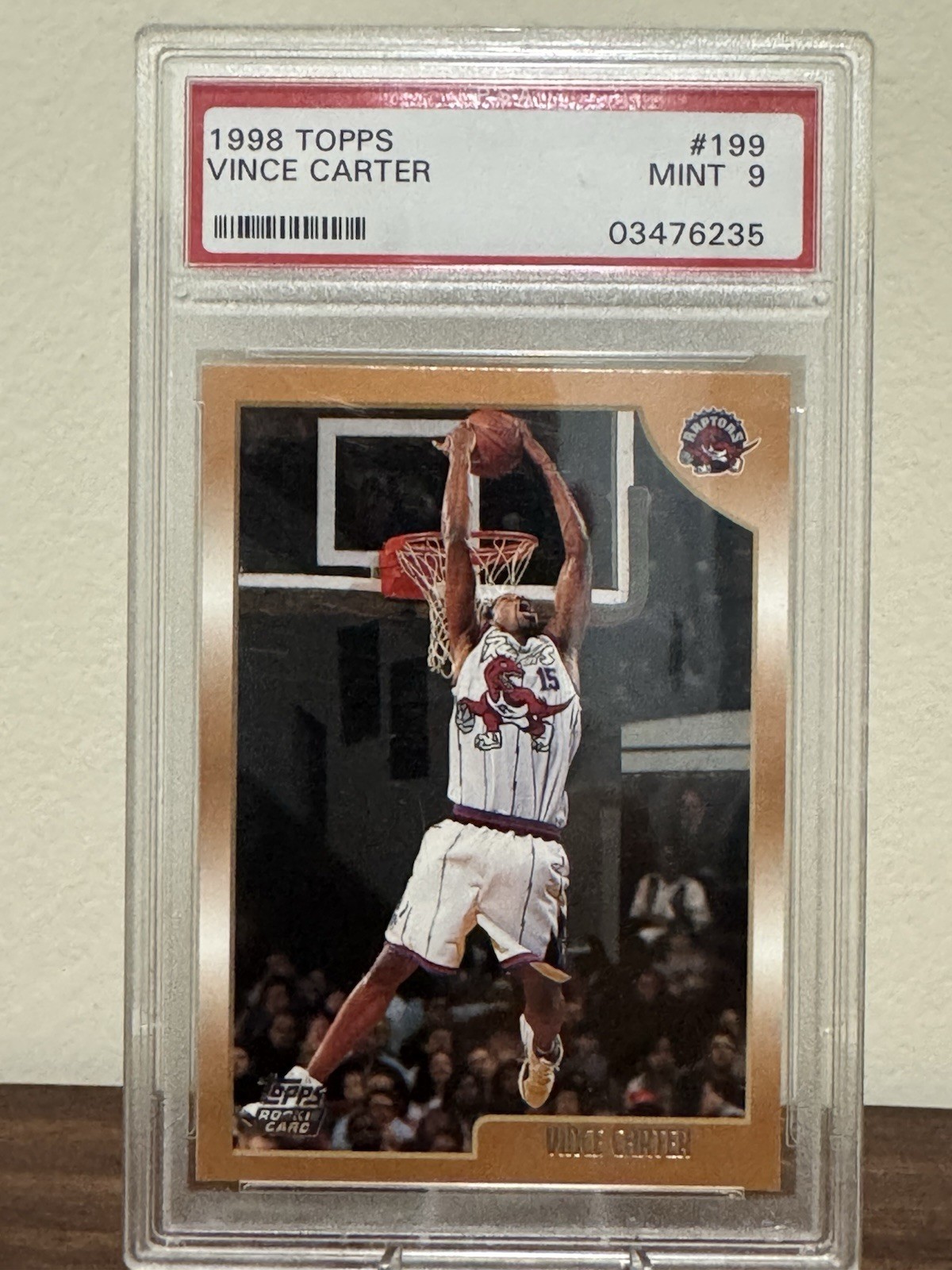 1998-99 Topps Vince Carter #199 Rookie RC PSA 9 MINT Toronto Raptors