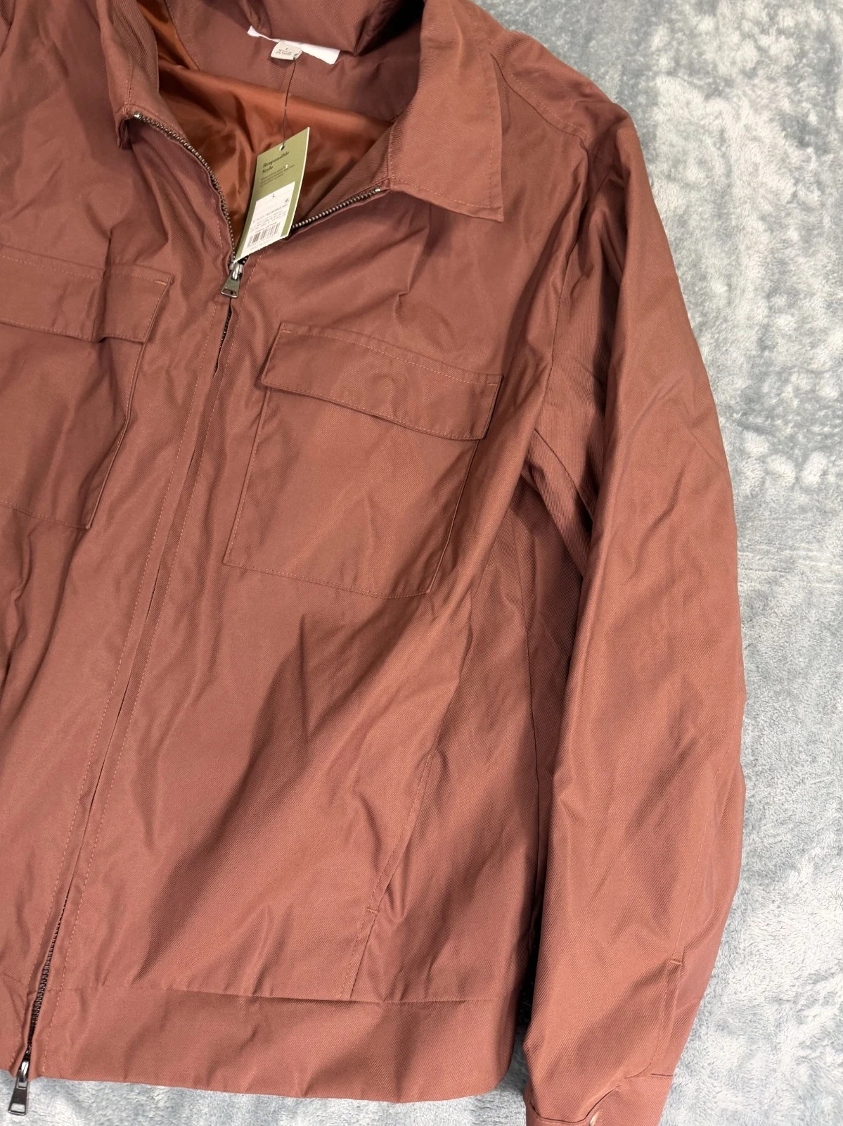 Goodfellow & Co Mens Red Brown Full-Zip Jacket Size L Lightweight NWT - product detail image 7