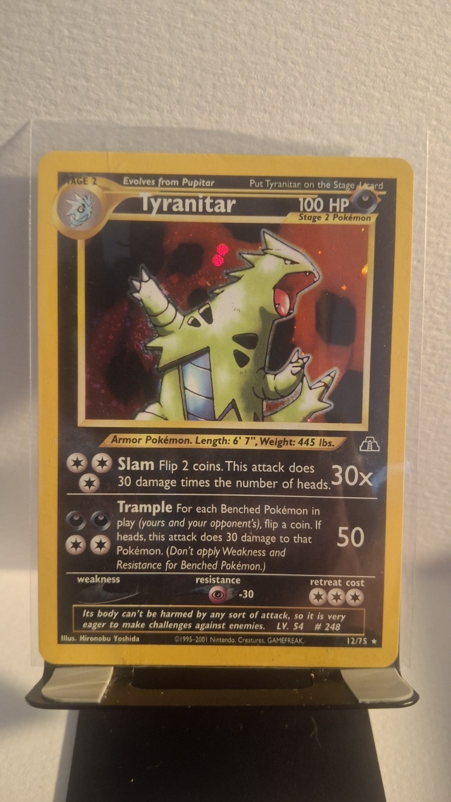 Pokémon TCG Tyranitar Neo Discovery Holo Card 12/75 Unlimited Rare NM Condition