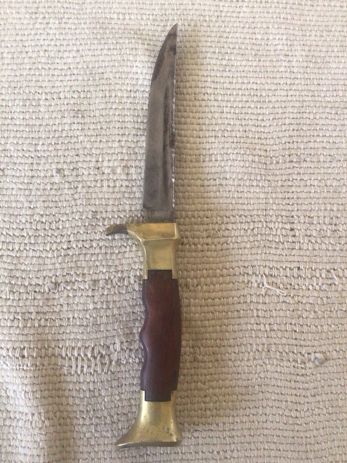Vintage Olsen OK H.C. MI Fixed Blade Skinning Knife With Original Sheath